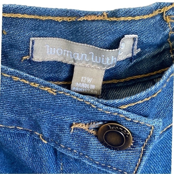 Woman Within Boho Denim Maxi Column Skirt Full Button Front Elastic Back Pocket… - Picture 3 of 11